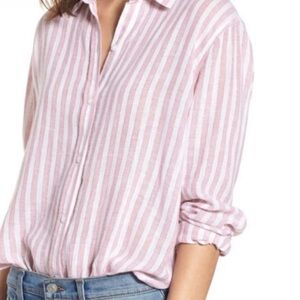 Rails Sydney Striped Buttondown in Ivory Rosegold
